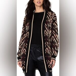 Liverpool Open Front Cardigan •chevron jacquard• •animal print•
